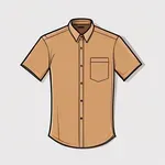 brown button-up short-sleeve shirt image